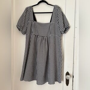 Black and White Gingham Mini Dress